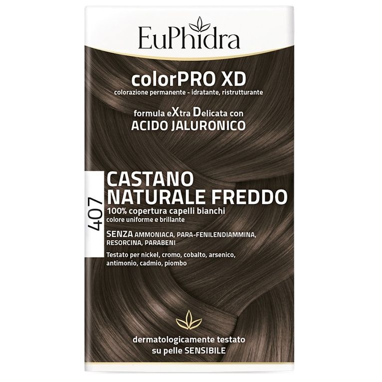 euphidra colorpro xd 407 castano naturale f colore + attivante + balsamo + cuffia + guanti