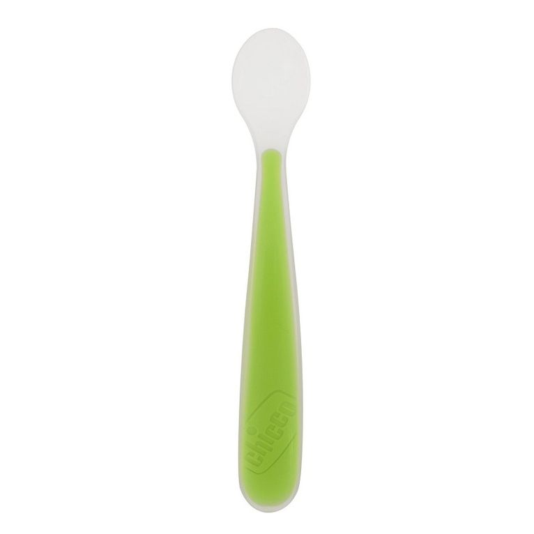 chicco softly spoon cucchiaio morbido in silicone verde 6m+